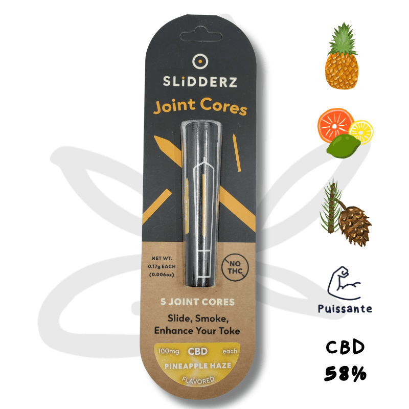 5 Joint Cores Pineapple Haze 58% CBD - Slidderz - CBD Extract