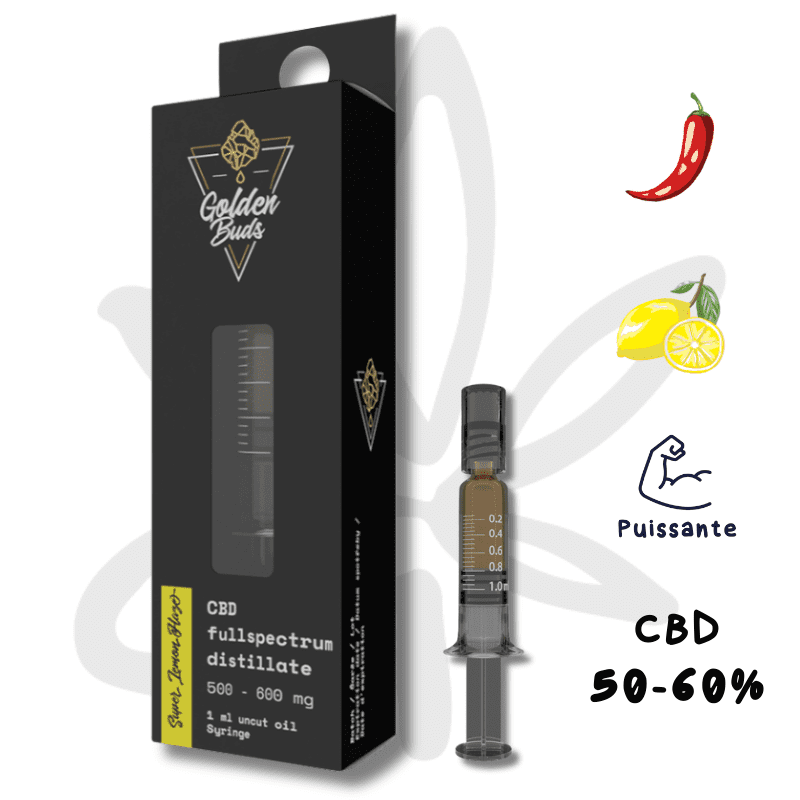 Seringue CBD Super Lemon Haze 600mg CBD 1ml - Golden Buds
