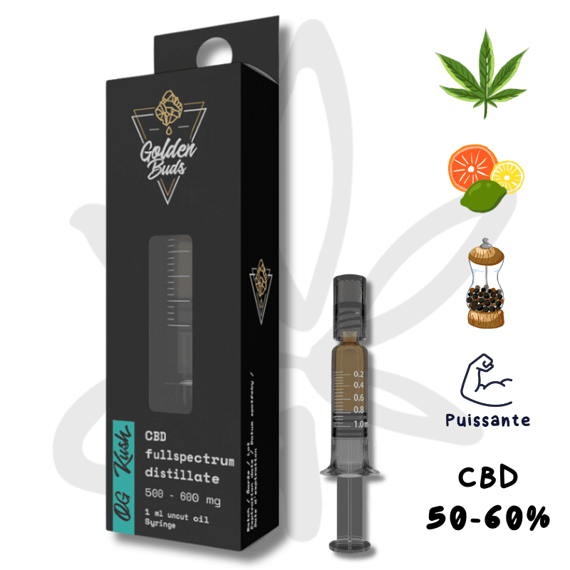 Seringue CBD OG Kush 600mg CBD 1ml - Golden Buds