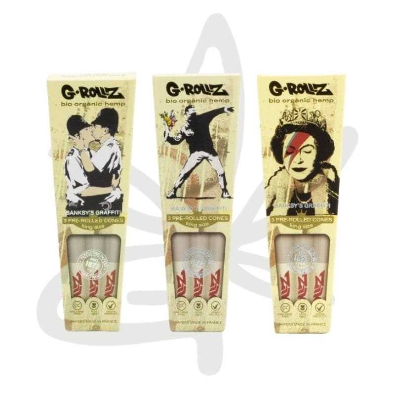Cône pré roulé Banksy Organic hemp King Size x3 - G-ROLLZ