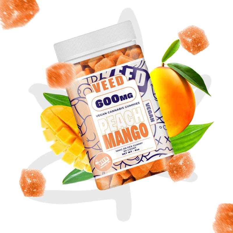 Gummies Peach & Mango 600mg delta 9 THC x60 - VEED
